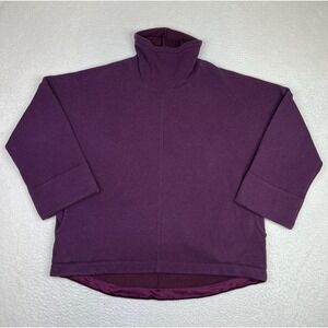 Athleta Sweatshirt Womens Large Purple Cozy Karma Funnel Neck Pullover Fleece